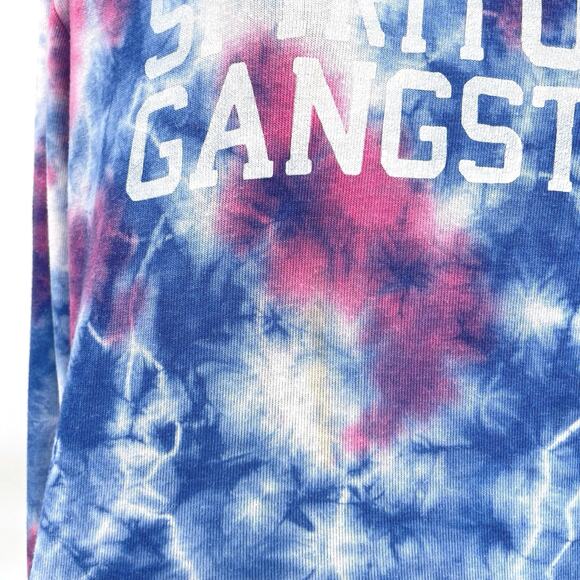 Spiritual Gangster Tie Dye Space Top Crewneck Lightweight Blue Pink Size L FLAW - Picture 5 of 9